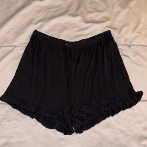 Pintage Brand Size Large Black Ruffle Pajama Shorts